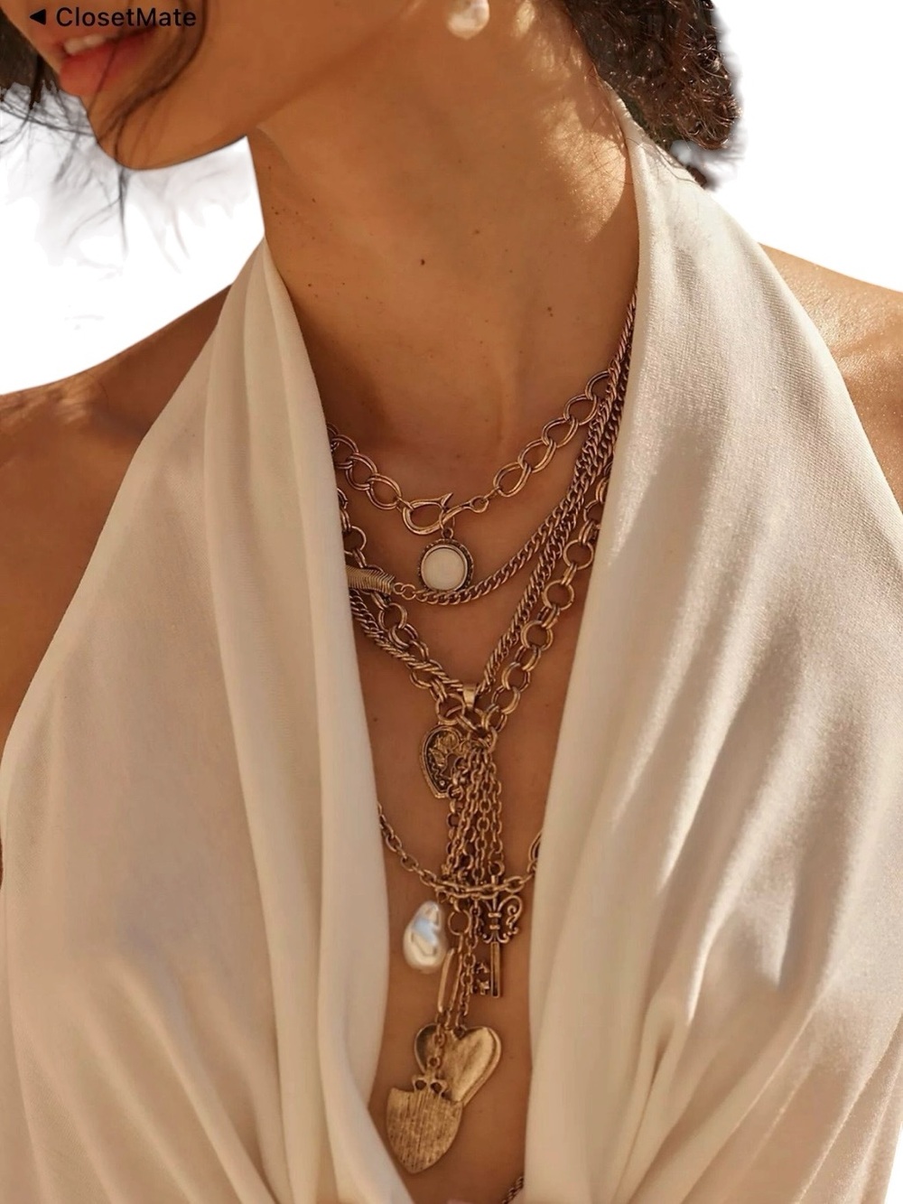 Free People Tate Layered Gold-Tone Charm Necklace - Picture 2 of 7